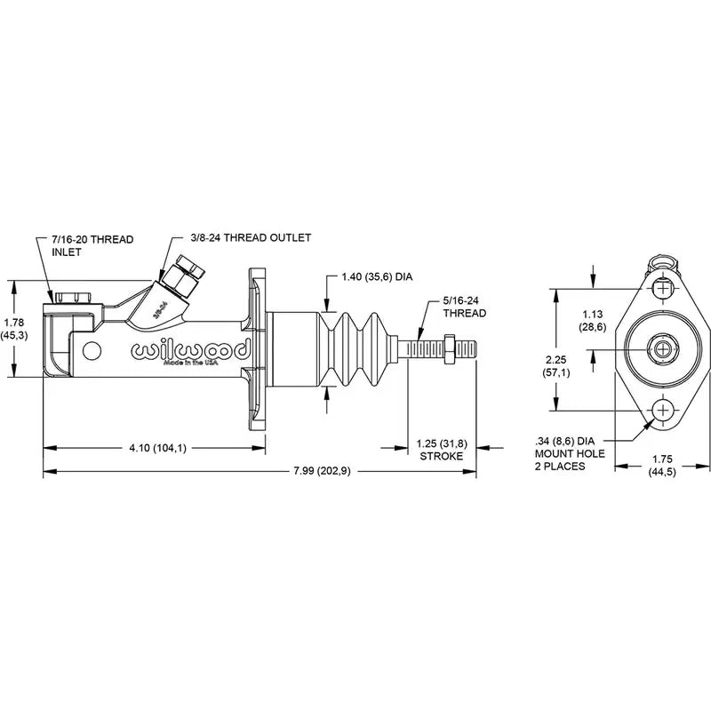 Wilwood-huvudbromscylinder – vy 2