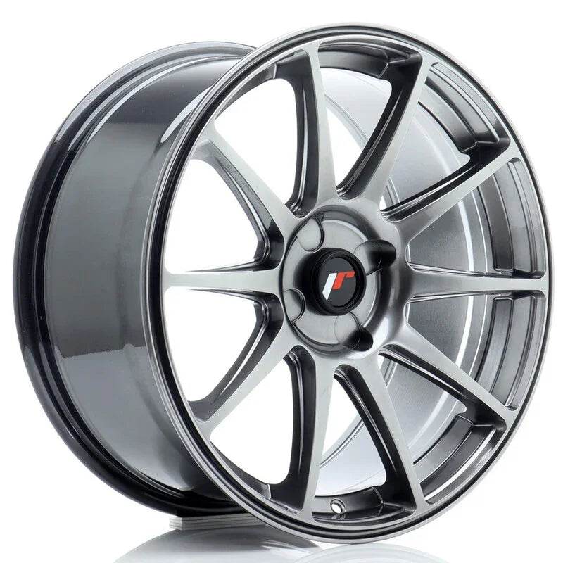Japan Racing JR-11 18x8.5" (4 trous - sur mesure) ET20-40, Hyper Black - Rasl'Bitume