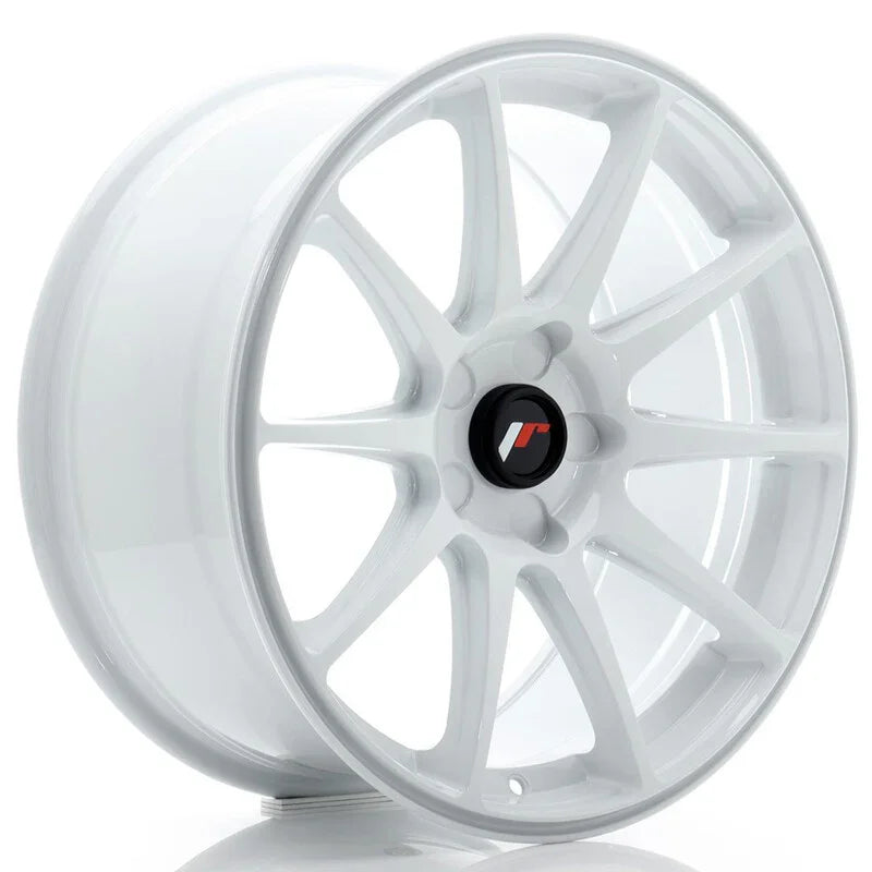 Japan Racing JR-11 18x8.5" (5 trous - sur mesure) ET20-40, Blanc - Rasl'Bitume