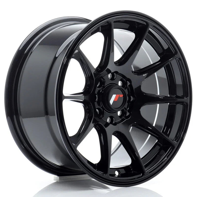 Japan Racing JR-11 15x8" 4x100/114.3 ET25, Noir Brillant - Rasl'Bitume