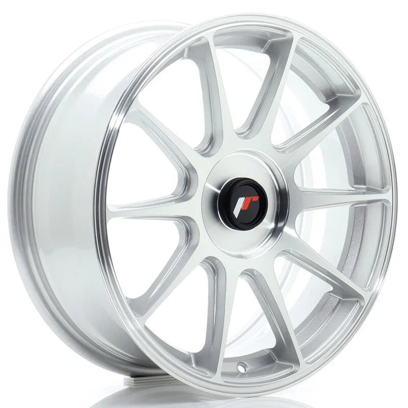 Japan Racing JR-11 17x7" (4 & 5 trous - sur mesure) ET20-38, Gris Argenté - Rasl'Bitume