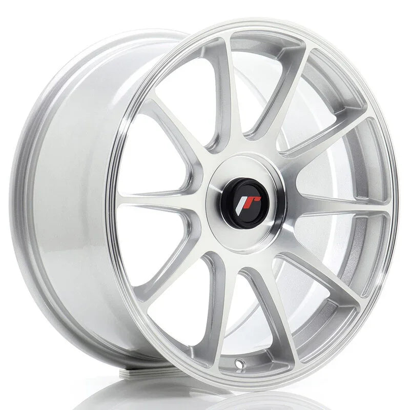 Japan Racing JR-11 17x8" (4 & 5 trous - sur mesure) ET20-35, Gris Argenté - Rasl'Bitume