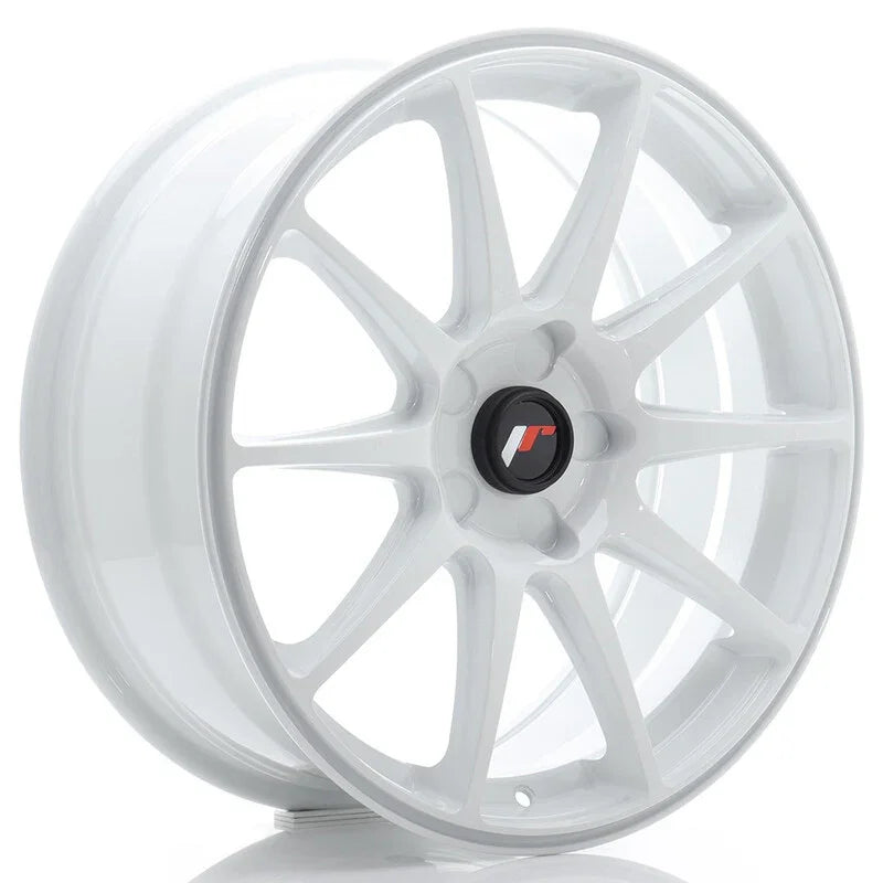 Japan Racing JR-11 18x7.5" (5 trous - sur mesure) ET20-40, Blanc - Rasl'Bitume