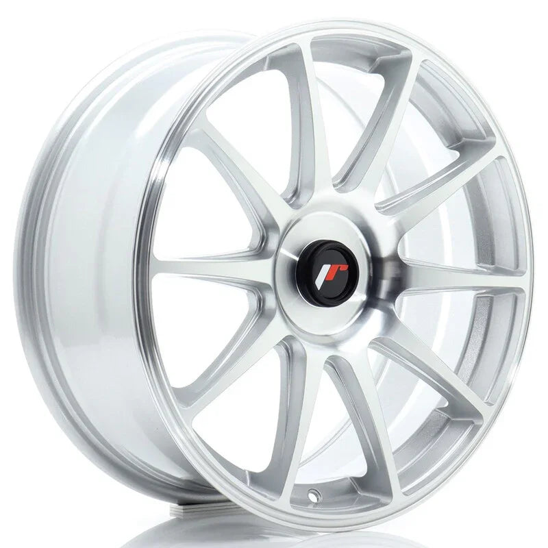 Japan Racing JR-11 18x7.5" (4 & 5 trous - sur mesure) ET20-40, Gris Argenté - Rasl'Bitume