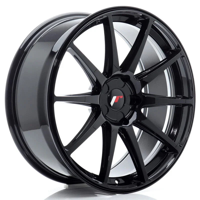 Japan Racing JR-11 20x8.5" (5 trous - sur mesure) ET20-35, Noir Brillant - Rasl'Bitume