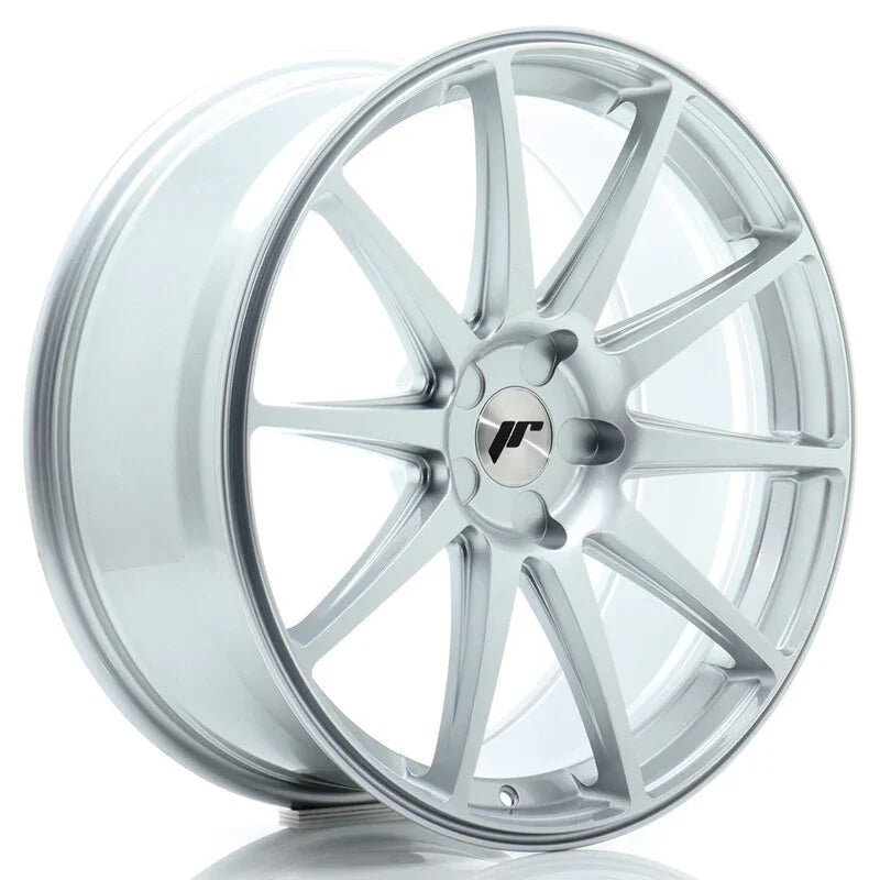 Japan Racing JR-11 20x8.5" (5 trous - sur mesure) ET20-35, Gris Argenté - Rasl'Bitume