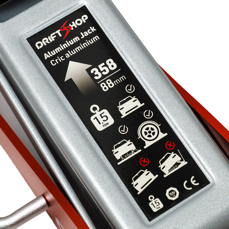 Cric Aluminium DriftShop 1.5 t "Low-Profile & Quick-Lift"