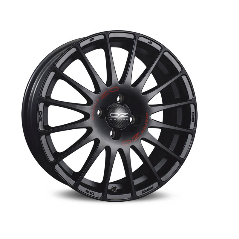 OZ Superturismo GT 18x8" 5x112 ET35, Noir Mat, Lettres Rouges