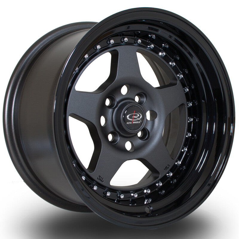 Rota Kyusha 15x8" 4x114.3 ET0, Gunmetal, Rebord Noir