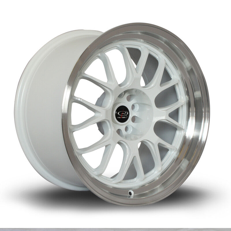 Rota MXR 18x10" 5x114.3 ET12, Blanc, Rebord Chromé