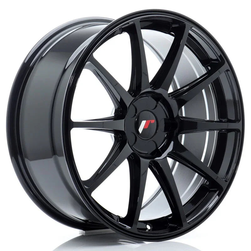Japan Racing JR-11 19x8.5" (5 trous - sur mesure) ET20-42, Noir Brillant - Rasl'Bitume