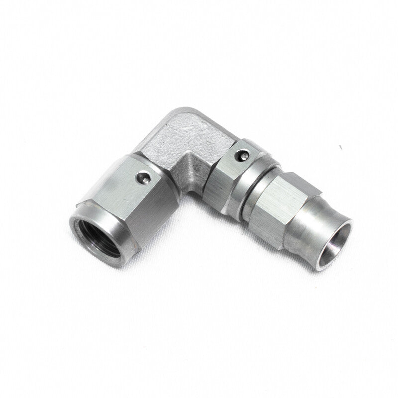 Racor acodado de 90° hembra M10x1.25 para latiguillo Dash 3