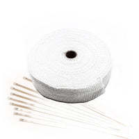 Bandelette Isolante Echappement Blanche (15m x 50mm) + Colliers Inox