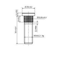 Szpilka koła M14x1.5 - Wielowypusty 15.85 mm (krótka, 50 mm)