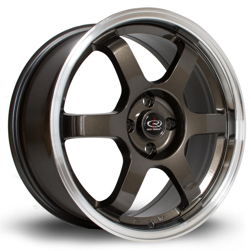 Rota Grid 17x7.5" 4x100 ET45, Gunmetal, Rebord Chromé