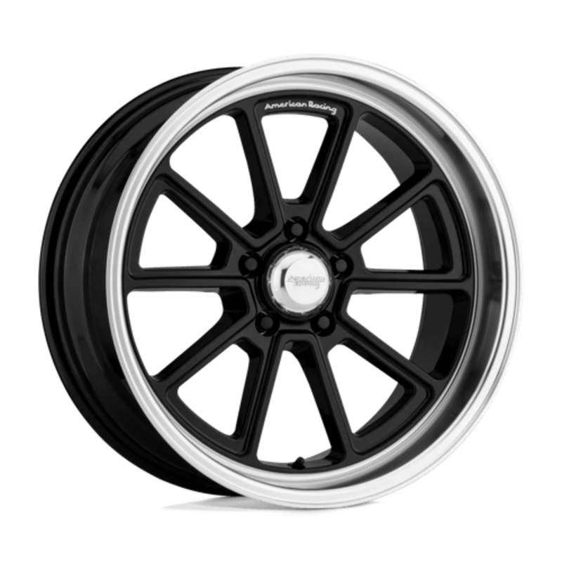 American Racing Vintage VN510 Draft 18X8 5x120.65 ET0, Noir Brillant, Rebord Diamant