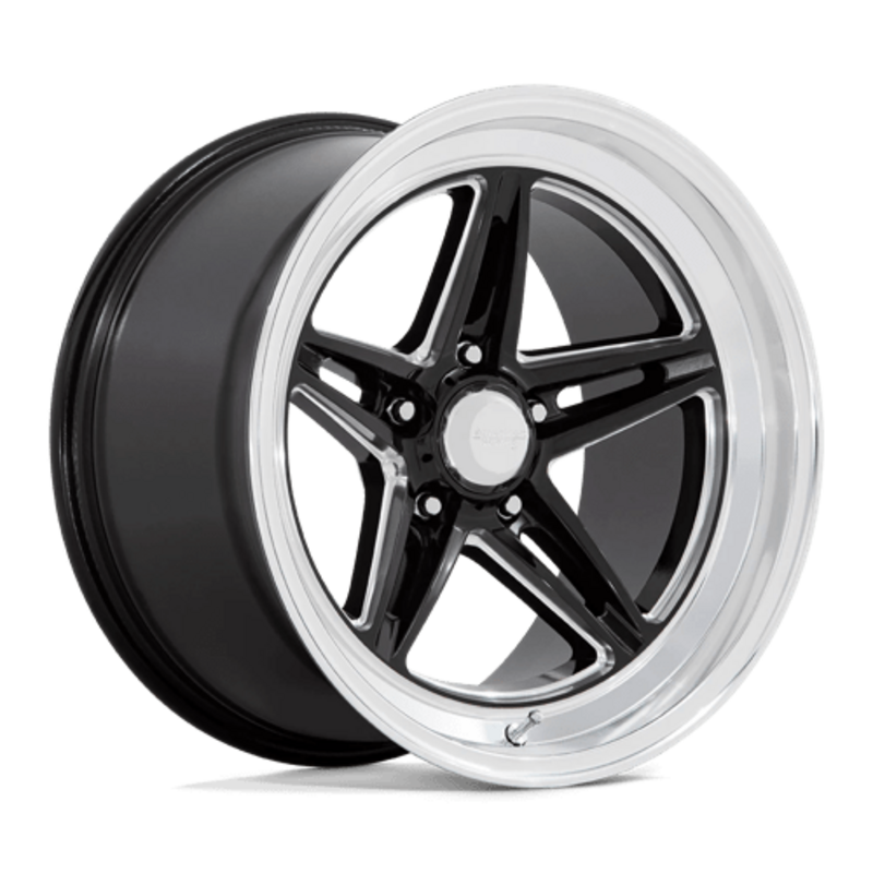 American Racing Vintage VN514 Groove 18x10" 5x120.65 ET0, Noir Brillant, Rebord Diamant