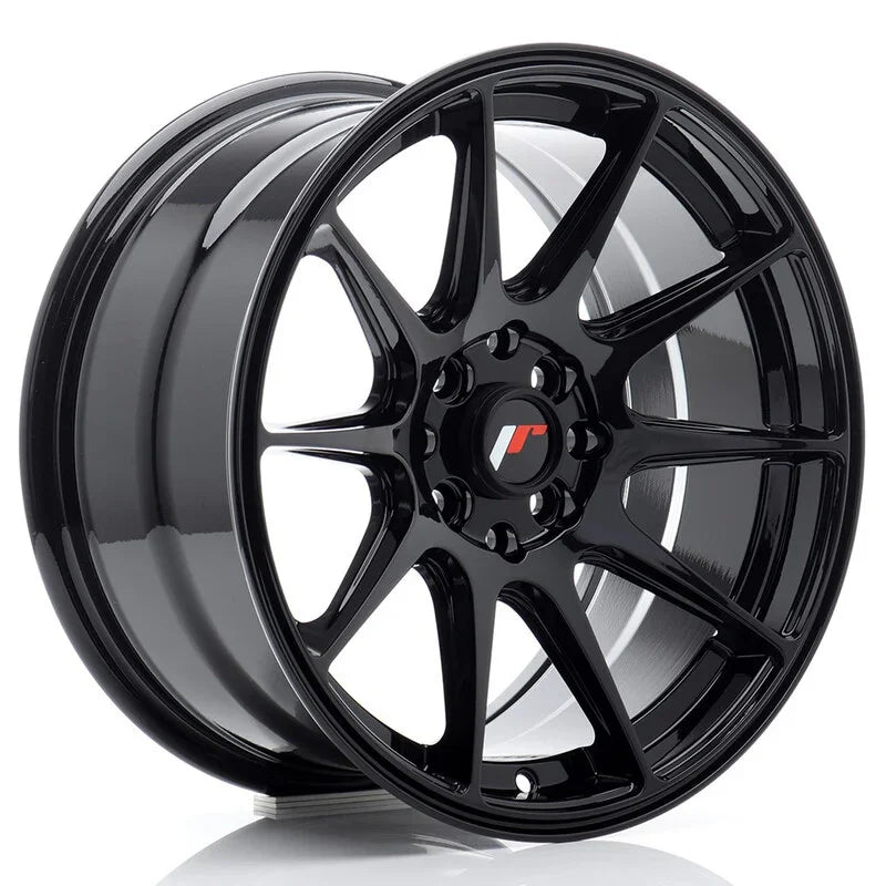 Japan Racing JR-11 16x8" 4x100/114.3 ET25, Noir Brillant - Rasl'Bitume