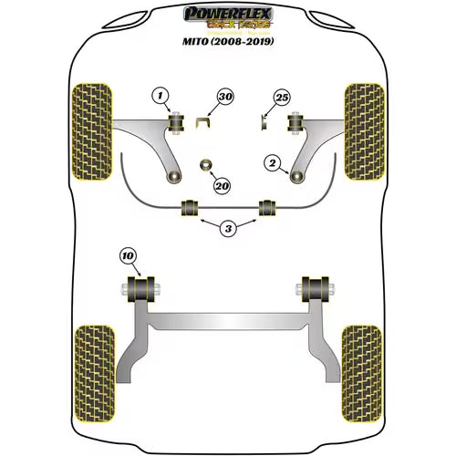 Silentbloc Powerflex pour Ligne d'Echappement (Type 39)