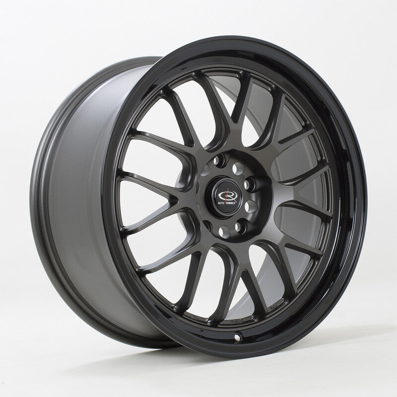 Rota MXR 18x8.5" 5x120 ET35, Gunmetal Mat, Rebord Noir