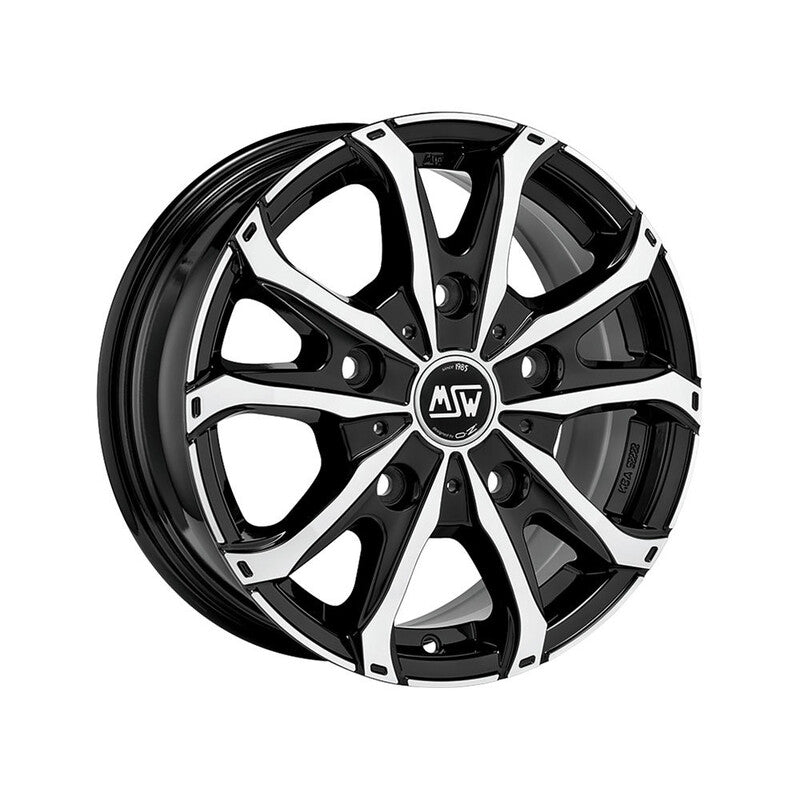 MSW 48 Van 18x7.5" 5x120 ET53, Noir Brillant, Branches Polies
