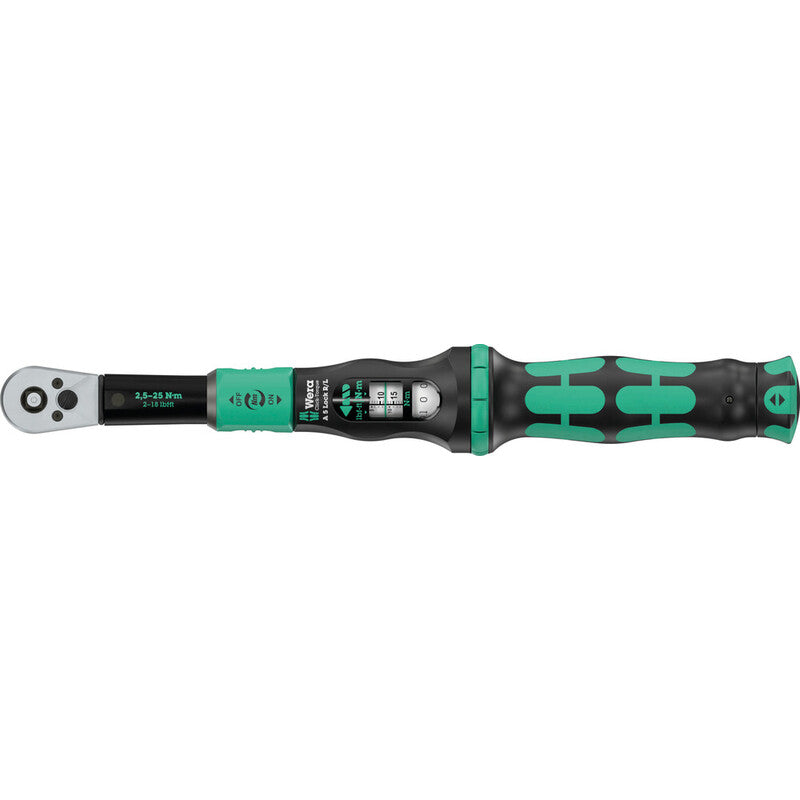 Clé Dynamométrique Wera Click-Torque Lock A 5 R/L, 1/4" x 2.5-25 Nm