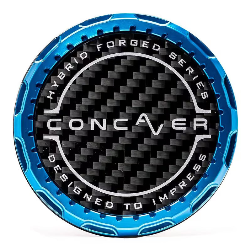 Concaver Nabendeckel - Carbon - Eloxiertes Blau