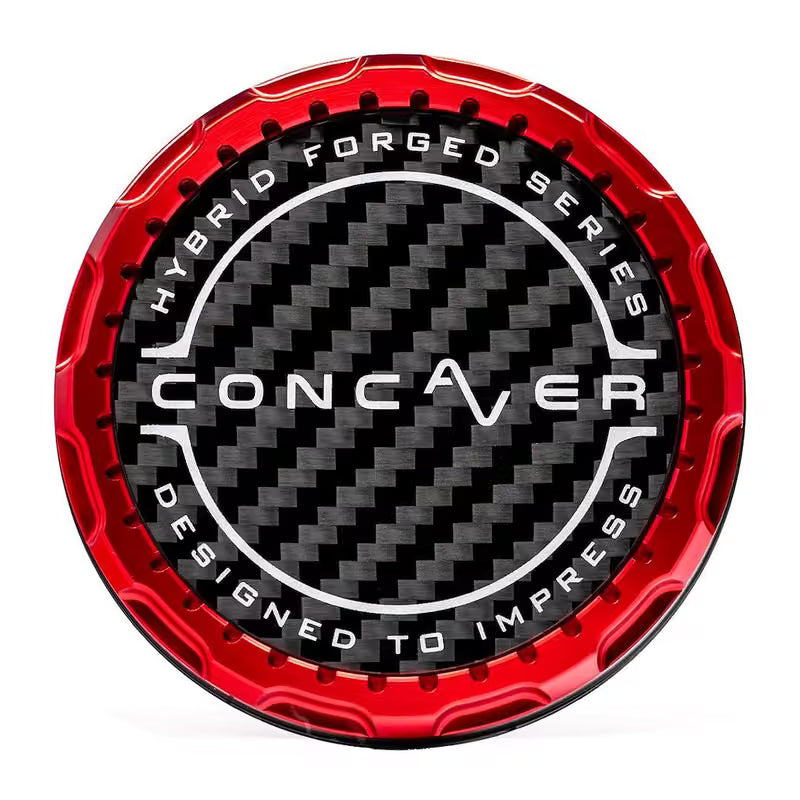 Cache Central Concaver - Carbone - Rouge Anodisé