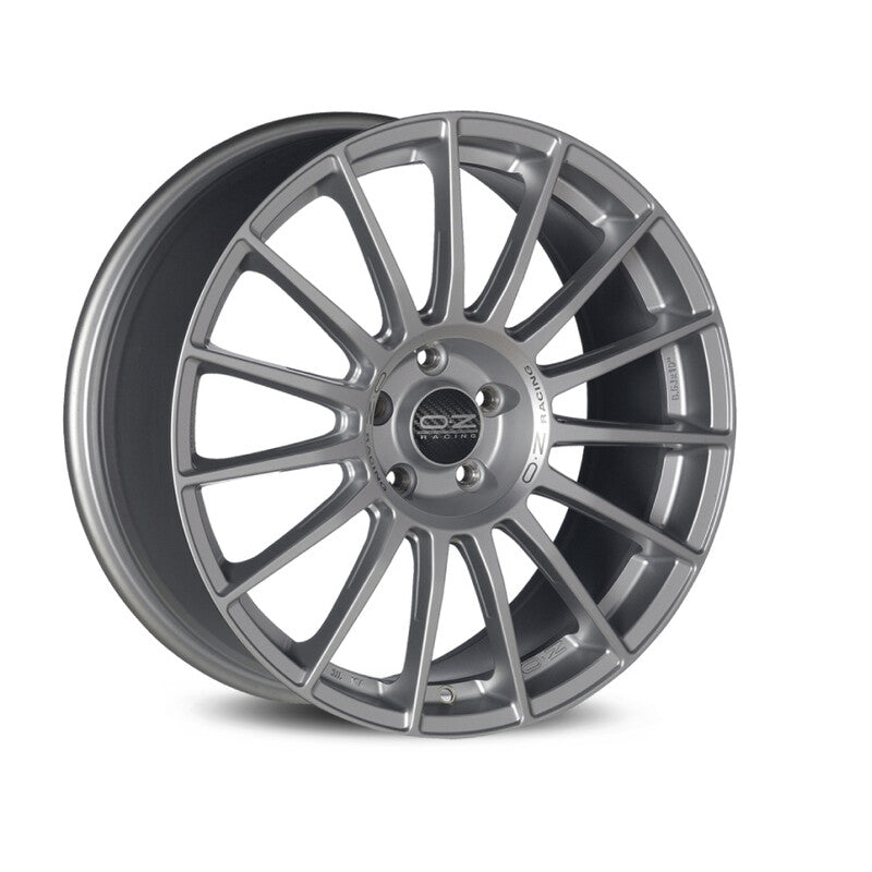 OZ Superturismo LM 18x8" 5x112 ET48, Gris Argenté Mat, Lettres Noires