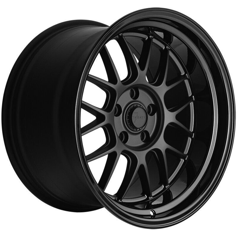 7Twenty Style57 18x10.5" 5x120 ET20, Noir Mat, Rebord Brillant