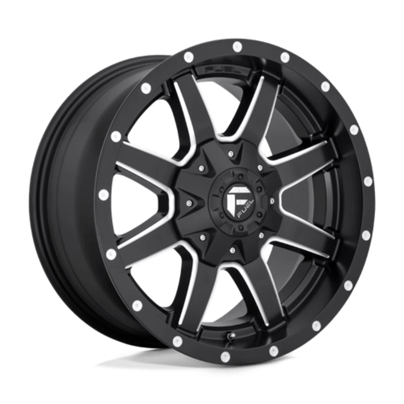Fuel D538 Maverick 18X9 5x114.3/127 ET-12, Noir Mat, Rebord Brillant
