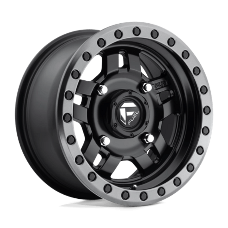 Fuel D557 Anza 15x7" 4x137 ET38, Noir Mat, Rebord Gunmetal