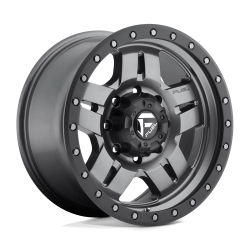 Fuel D558 Anza 17X8.5 6x139.7 ET6, Gunmetal Mat, Anneau Noir