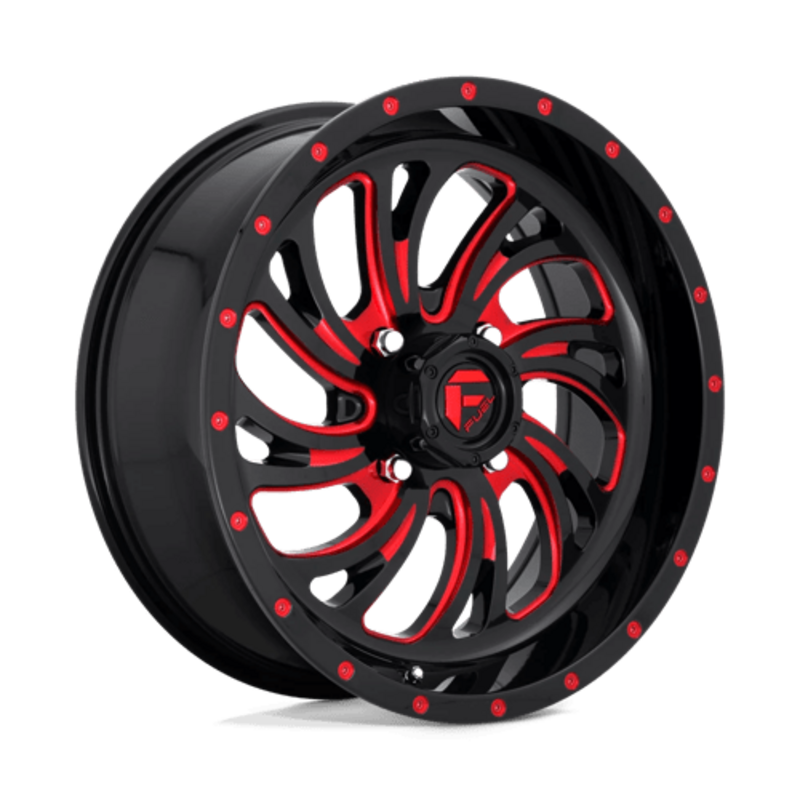 Fuel D642 Kompressor 18X7 4x137 ET13, Noir Brillant, Teinte Rouge