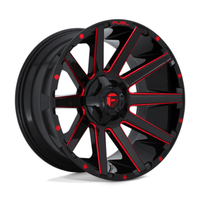 Fuel D643 Contra 20X10 5x114.3/127 ET-18, Noir Brillant, Teinte Rouge