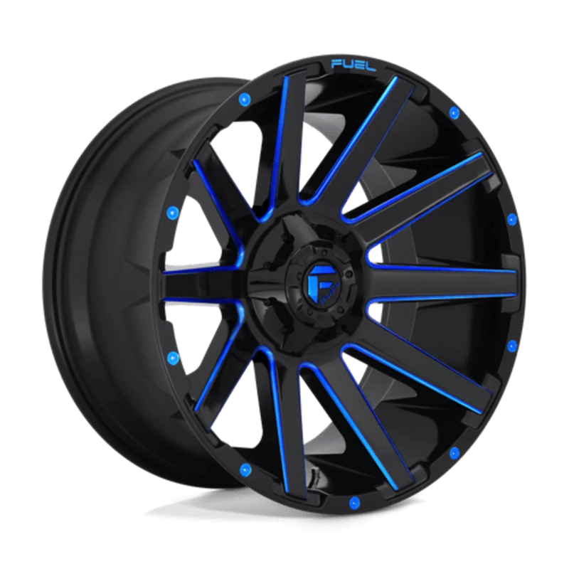 Fuel D644 Contra 18X9 6x135/139.7 ET1, Noir Brillant, Teinte Bleue