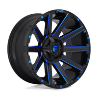 Fuel D644 Contra 18X9 6x135/139.7 ET1, Noir Brillant, Teinte Bleue
