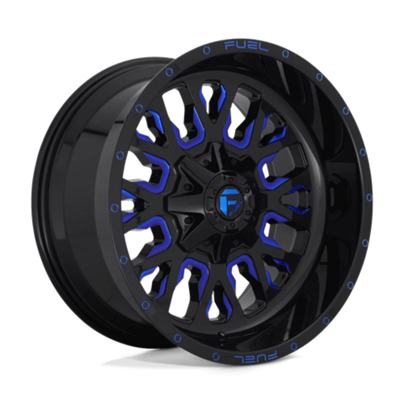 Fuel D645 Stroke 18X9 6x135/139.7 ET20, Noir Brillant, Teinte Bleue