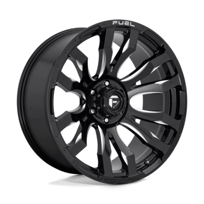 Fuel D673 Blitz 22X10 6x139.7 ET-18, Noir Brillant, Branches Usinées