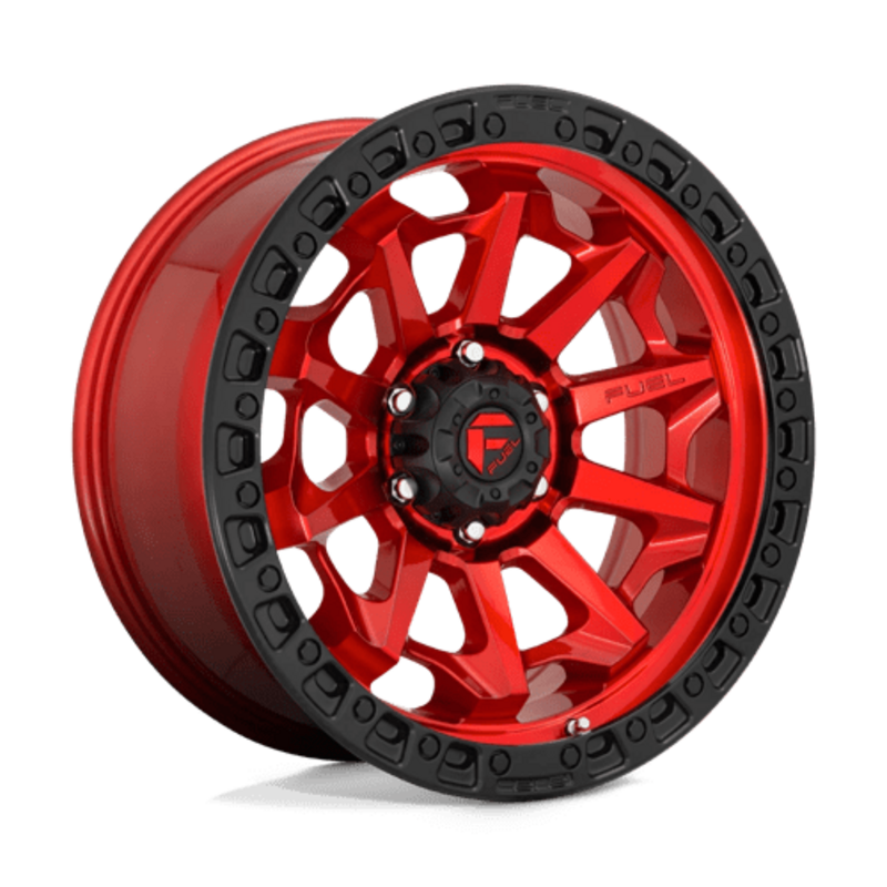Fuel D695 Covert 20X9 5x127 ET1, Rouge Candy, Anneau Noir