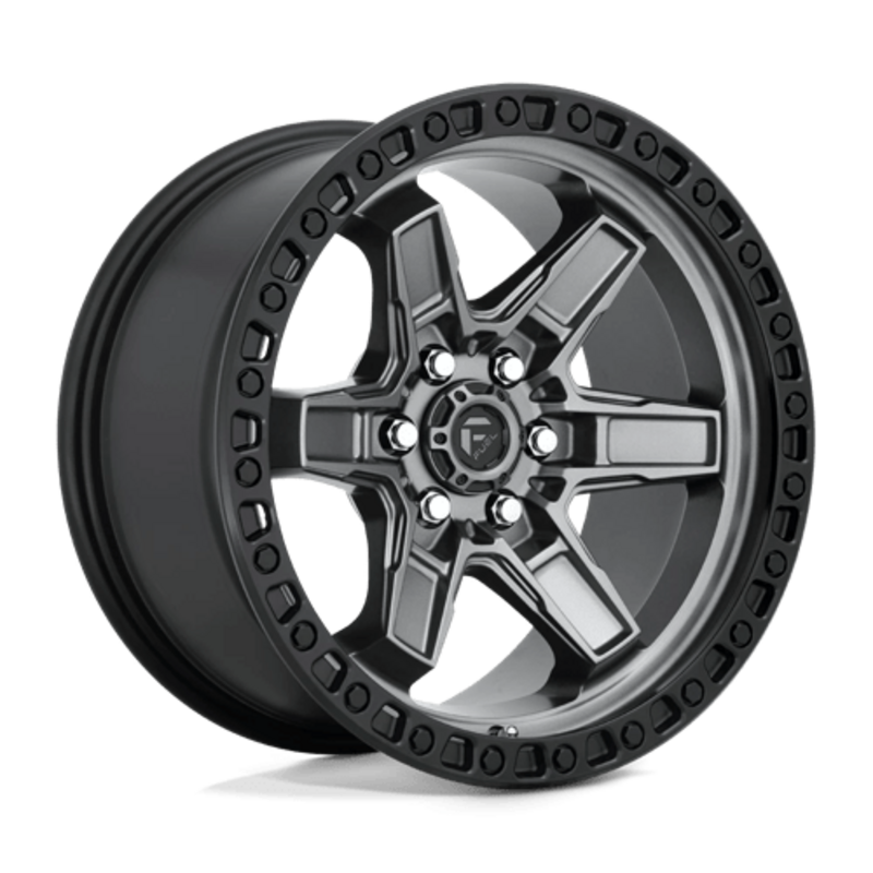 Fuel D698 Kicker 17X9 6x114.3 ET12, Gunmetal Mat, Anneau Noir