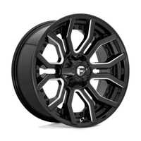 Fuel D711 Rage 20X9 5x127/139.7 ET1, Noir Brillant, Branches Usinées