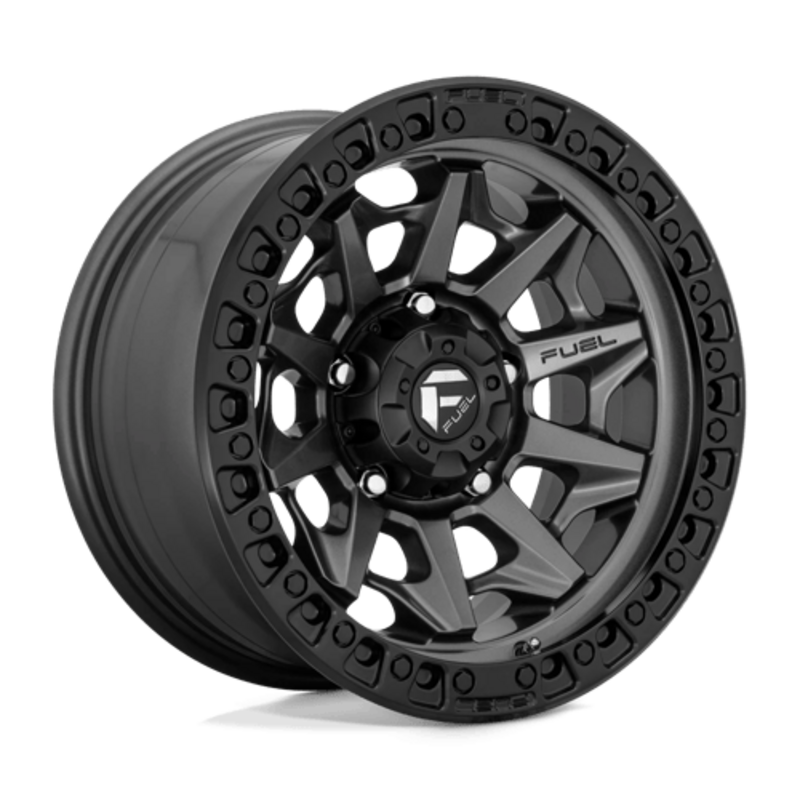 Fuel D716 Covert 15X8 5x114.3 ET-19, Gunmetal Mat, Anneau Noir