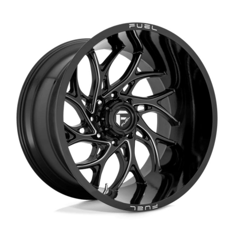 Fuel D741 Runner 20X10 6x135 ET-18, Noir Brillant, Branches Usinées