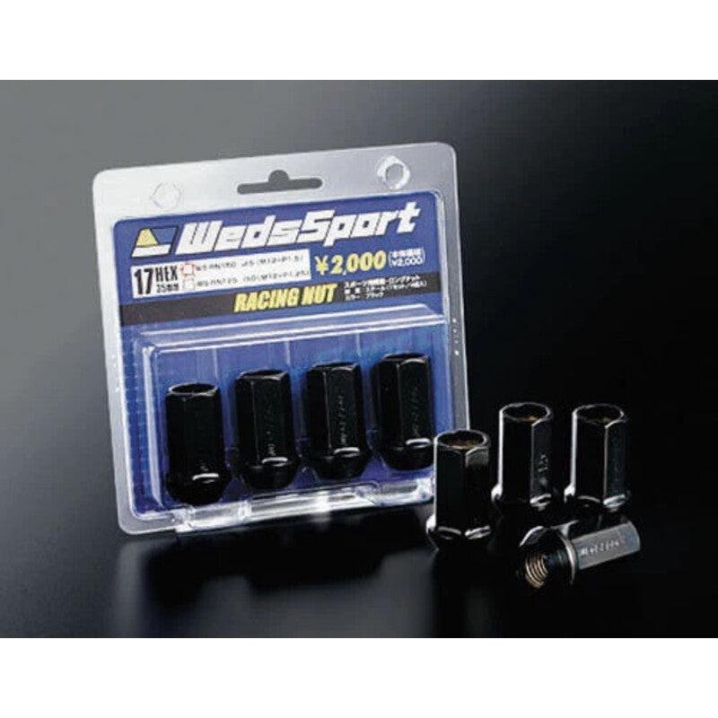 Black Forged Steel WedsSport Lug Nuts M12x1.5 (Pack of 4)