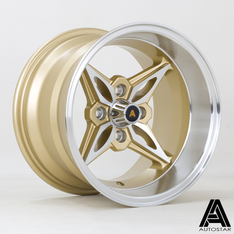 Autostar Kanji 14x9" 4x100 ET-13, Doré, Rebord Poli