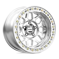 KMC KM235 Grenade Crawl Beadlock 17X9 5x127 ET-38, Gris Argenté Poli