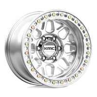 KMC KM235 Grenade Crawl Beadlock 17X9 6x139.7 ET-38, Gris Argenté Poli
