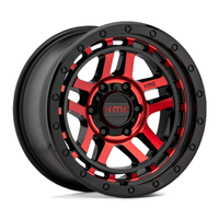 KMC KM540 Recon 17X8.5 6x139.7 ET18, Noir Brillant Usiné, Teinte Rouge