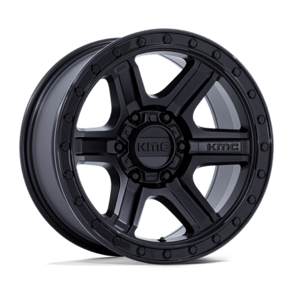 KMC KM551 Outrun 17X8.5 6x139.7 ET18, Noir Mat, Rebord Brillant